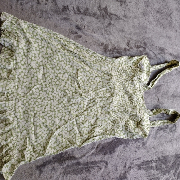 FAITHEULL THE BRAND Lou Lou Mini Dress Green Floral Flirty Button Up Smocked 4 - Picture 5 of 12